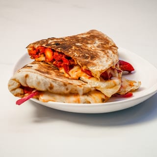 Chicken Tikka Naanwich with Masala Fries